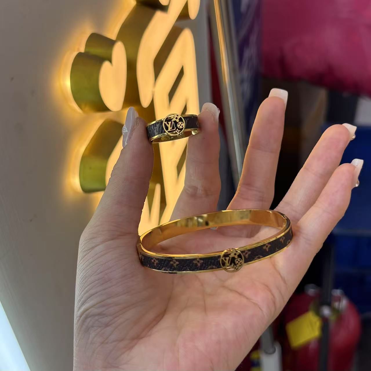 Shopno Jewellery Designers Bracelets Women Bangle Gold Designer Black Leather Jewelry Open Bracelet